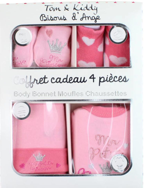 Picture of IK1546/8408, Body Bonnet Cadeau 4 Pieces Girls,COULOR PINK